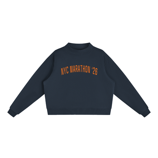 NYC  Marathon 26' Mock-Neck // Navy & Orange