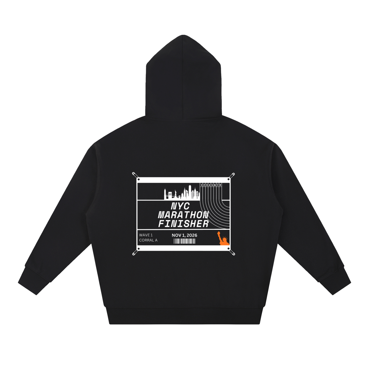 NYC Marathon 2026 Race Bib Hoodie // Coffee