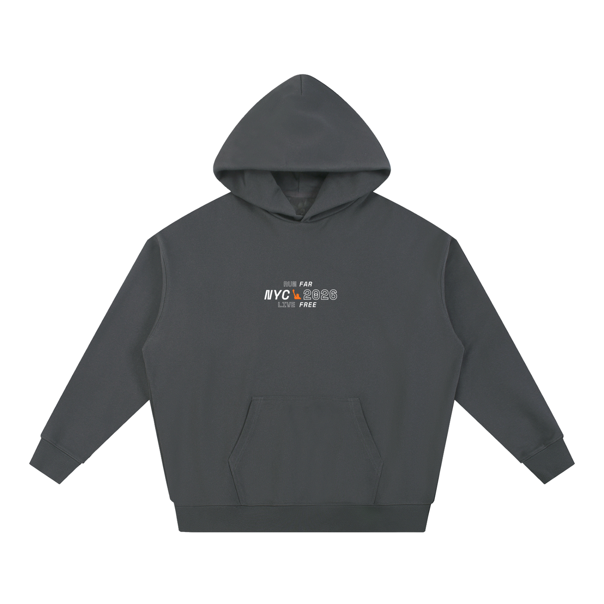 NYC Marathon 2026 Race Bib Hoodie // Light Grey