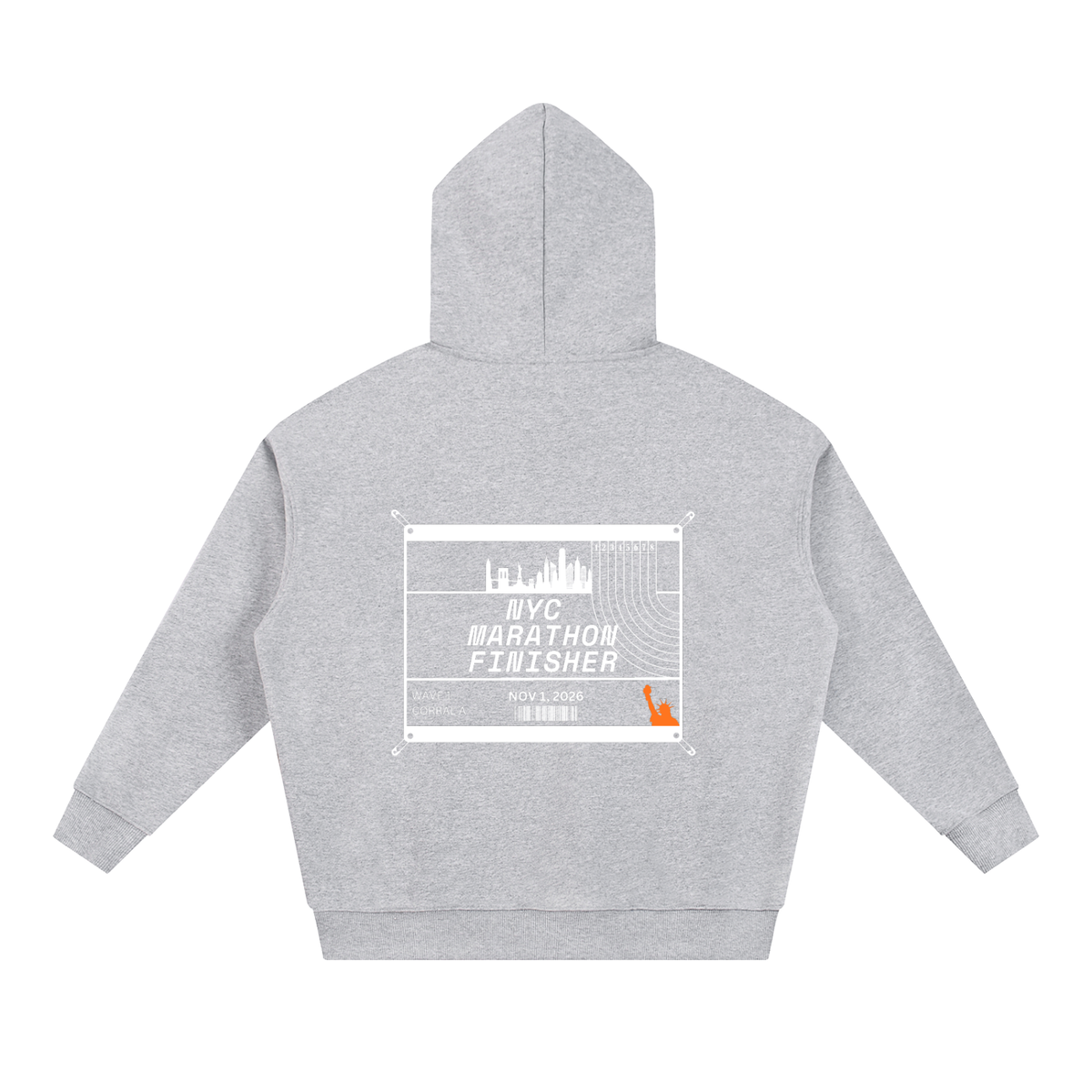 NYC Marathon 2026 Race Bib Hoodie // Oat Grey
