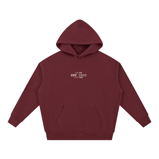 Chicago Marathon 2026 Race Bib Hoodie // Dark Red