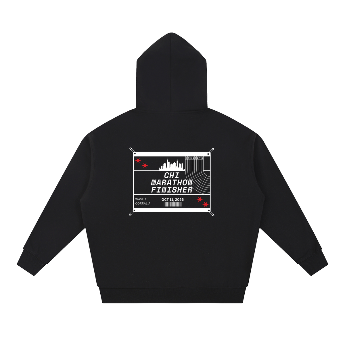 Chicago Marathon 2026 Race Bib Hoodie // Black