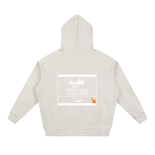 NYC Marathon 2026 Race Bib Hoodie // Oat Grey
