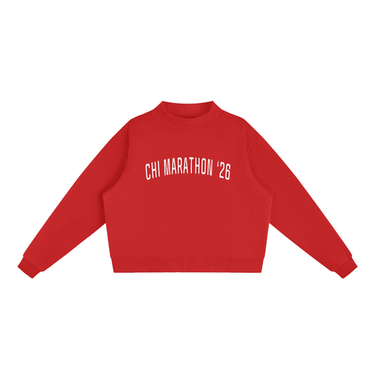Chi Marathon '26 Mock-Neck // Red & White