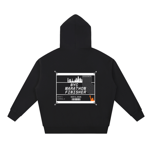 NYC Marathon 2026 Race Bib Hoodie // Black