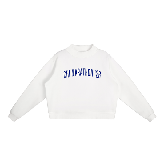 Chi Marathon '26 Mock-Neck // White & Navy