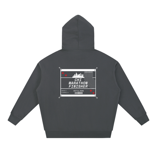 Chicago Marathon 2026 Race Bib Hoodie // Dark Gray