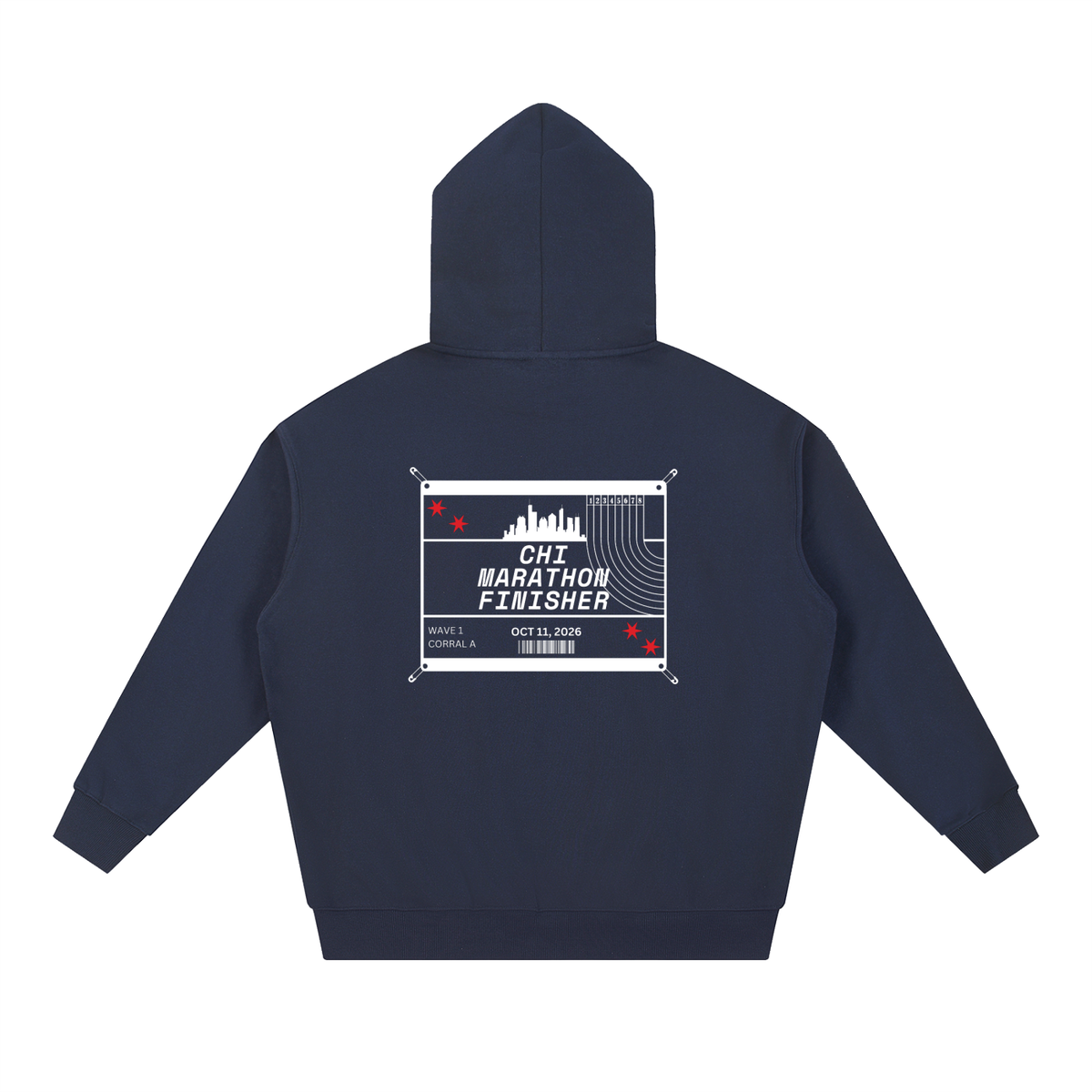 Chicago Marathon 2026 Race Bib Hoodie // Navy