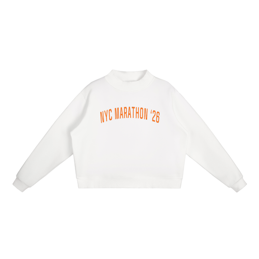 NYC Marathon 26' Mock-Neck // White & Orange