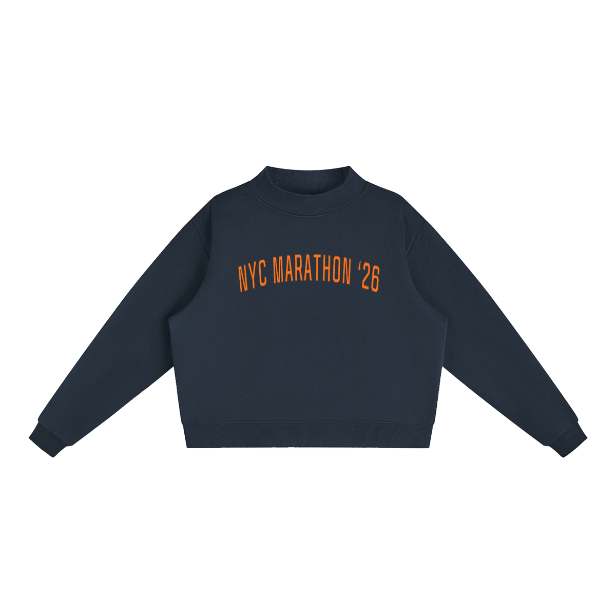 NYC Marathon 26' Mock-Neck // White & Orange